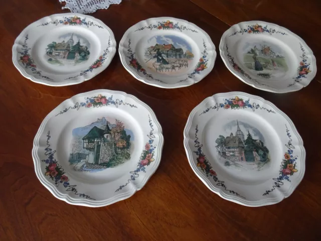 Anciennes assiettes plates ALSACE/SARREGUEMINES/OBERNAI/LOUX