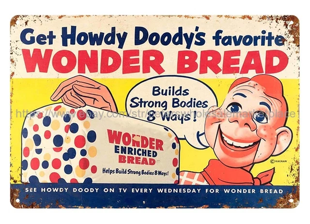 room interior design for bedroom HOWDY DOODY WONDER BREAD metal tin sign