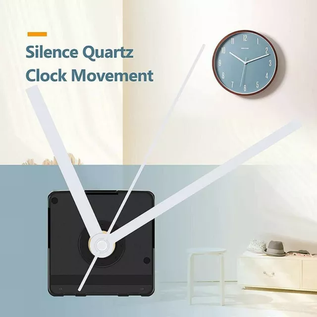 Silent Quartz Movement Wall Clock Mechanism Spindle Black Hands Repair Parts
