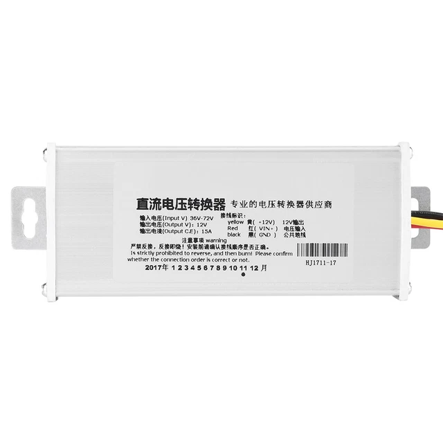 DC 36V-72V To 12V 15A 180W Converter Adapter For Electric Scooter Batteries