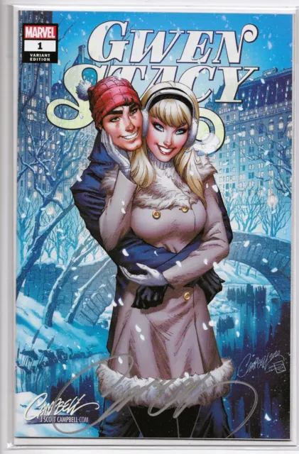 Gwen Stacy #1 (Apr 2020, Marvel) Signed J Scott Campbell Cover D Winter NM/M