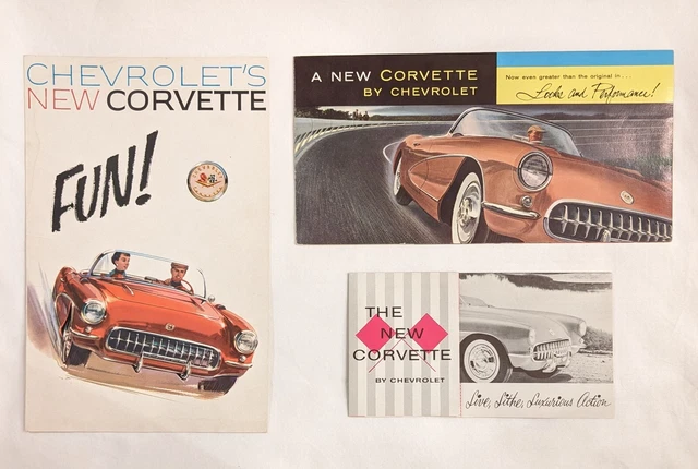 1956 & 1957 Chevrolet Corvette Brochure Folders Excellent Original Not Reprints