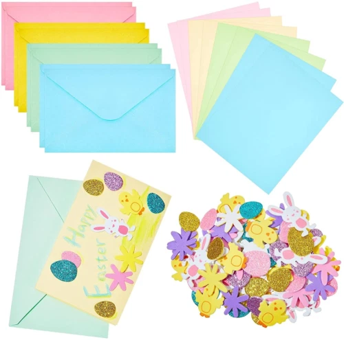 Kits de fabricación de tarjetas de Pascua para niños, incluyen 8 tarjetas y sobres en blanco...