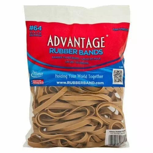 Advantage Rubber Bands Postal Size #64  1/4") Heavy Duty Made in USA