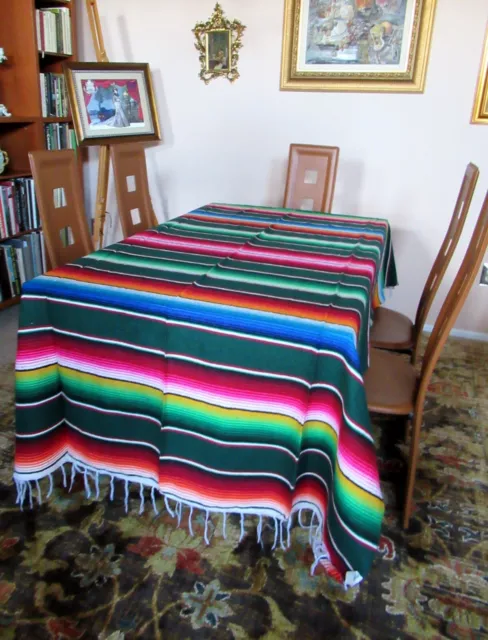 Mexican Sarape Serape Saltillo Woven Colorful Blanket 84X59 Xlarge- From Mexico 2