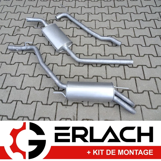Ligne D'échappement Complète + Catalyseur Pour VW T4 (1996-2003) - Acier Aluminé - Kit De Montage - Neuf