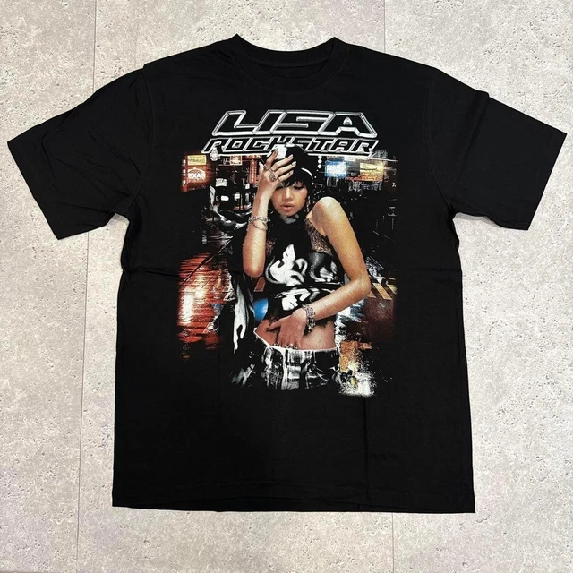 LISA ROCKSTAR Faded Black Tee XL anytee LISA (Blackpink) Rockstar