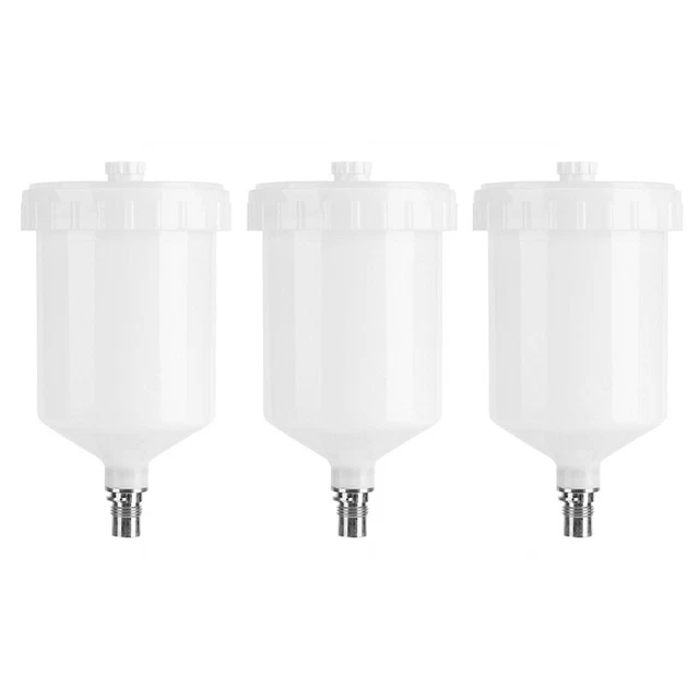3 x 600 ml tazza pittura plastica HVLP pentola per connessione Sata Sprayer Cup SpZ8K8