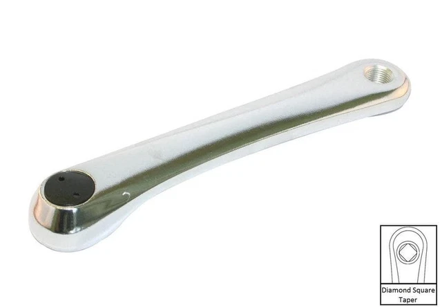 ETC Shimano Muster quadratisch konisch 175 mm Ersatz linker Kurbelarm - silber