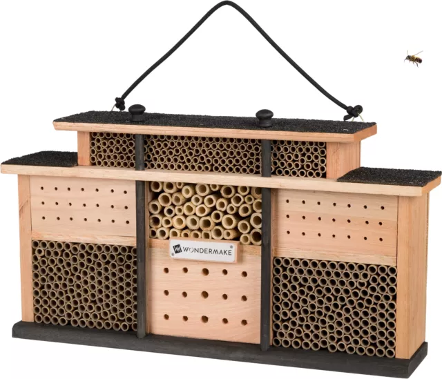 Premium Insektenhotel aus Eukalyptus-Holz, Bienenhotel Insektenhaus Bienenhaus