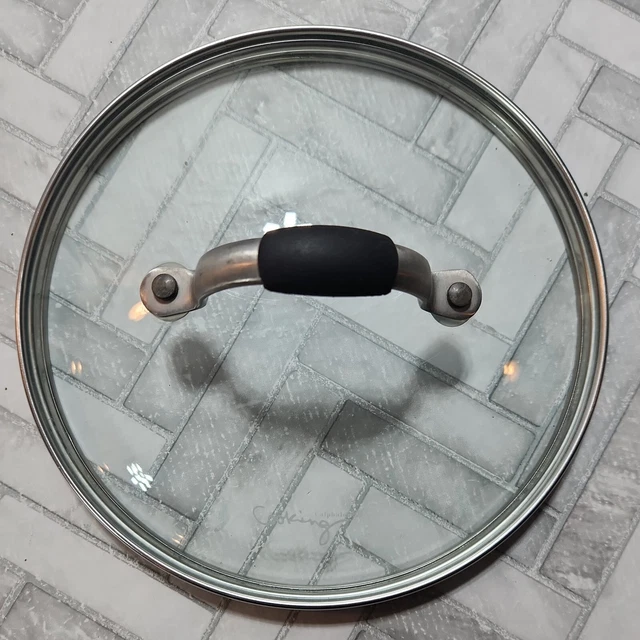 Cooking With Calphalon Tempered Glass Replacement Lid 7.5" Stainless Rubber
