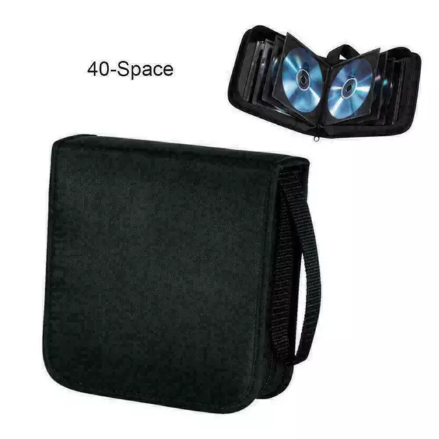 40 CD DVD Disc Carry Case Bag Black Wallet Storage X1V0 I7W3 Book T1X9