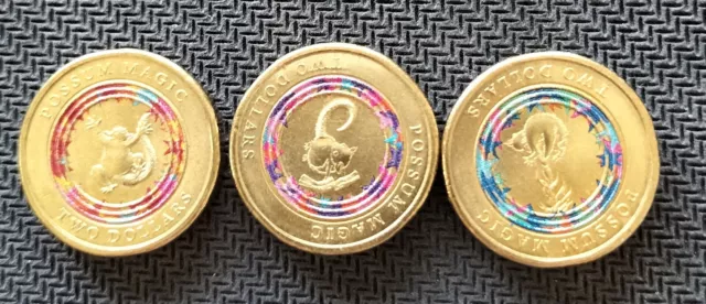 2017 $2 Possum Magic Australian Two dollar Queen Coloured 3 Coin set RARE CIRC