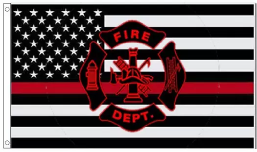 Fire Department Thin Red Line Flag 3x5 Maltese Cross Firemen Fireman Memorial