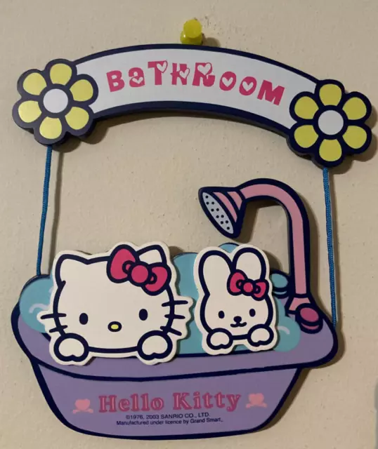 Vintage 2003 Hello Kitty 3D Bathroom Sign Sanrio-Sold by Tiffany Grant/Pochacco