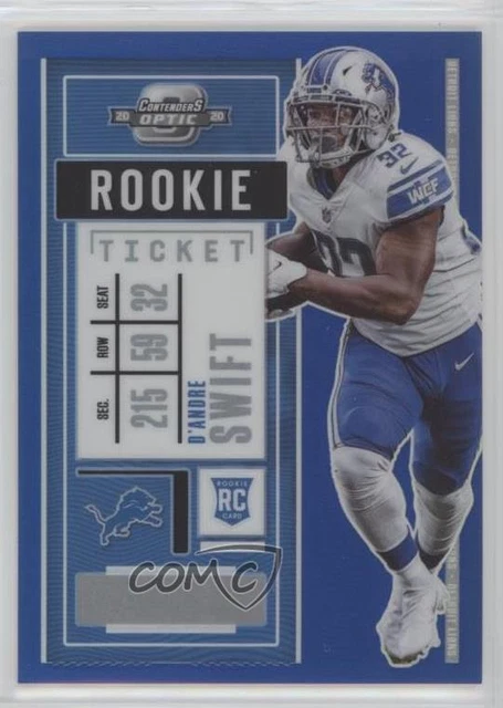 2020 Panini Contenders Optic Rookie Ticket Blue /99 D'Andre Swift #70 Rookie RC