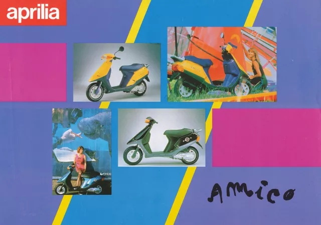 Aprilia Amico 50 Prospekt 1995 Motorroller Roller brochure scooter broszura