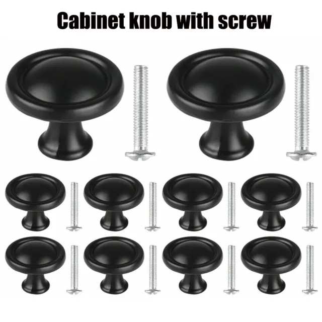 4-10pc Cabinet Knobs Hardware Bedroom Kitchen Drawer Cupboard Handle Pulls Black