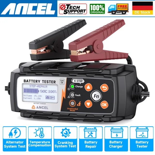 ANCEL 12V Auto Batterietester KFZ Batterieladegerät Akku batterie 100-2000CCA