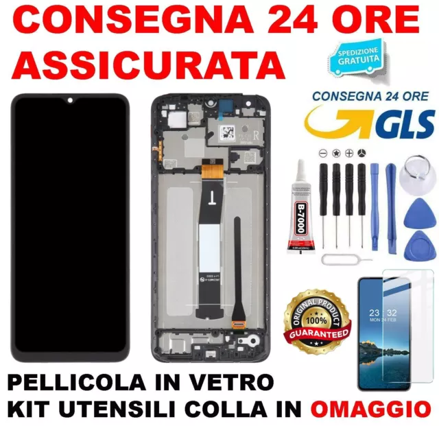 Display Originale Xiaomi Redmi 12C 22126Rn91Y Schermo Frame Lcd Vetro Touch