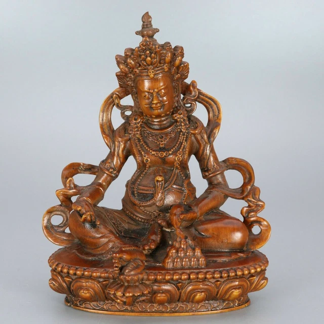 Chinese Exquisite Hand-carved Tibetan Buddha Carving Boxwood statue