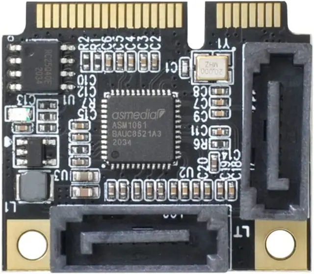Mini PCI-E PCI Express to SATA 3.0 Dual Ports Adapter Converter Hard Drive Exten