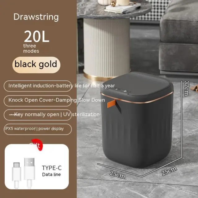 Smart Trash Can With Lid For Bedroom And Living Room Kitchen Storage Box Trash C