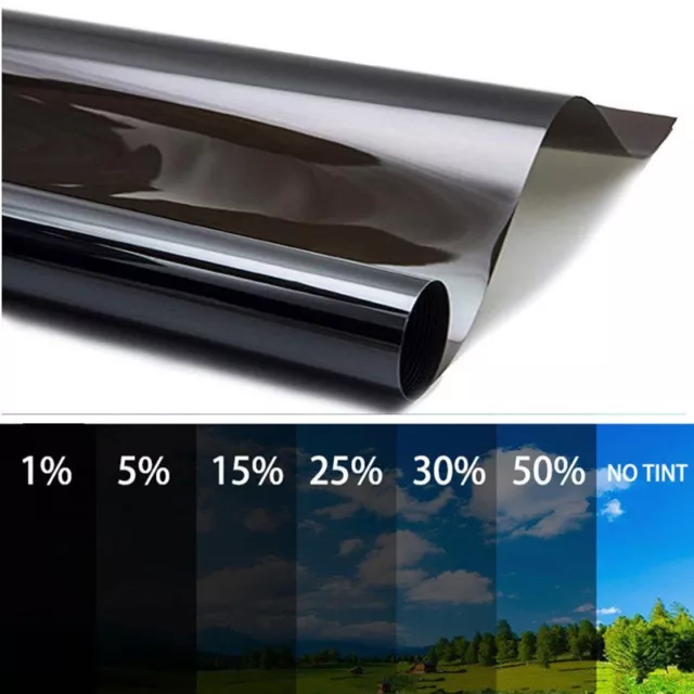 PRO BLACK WINDOW TINT FILM CAR VAN BUS TINTING DARK SMOKE 25% 75cm x 6M