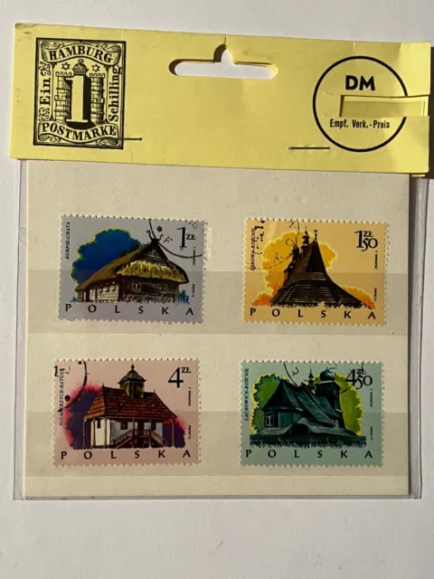 Briefmarken Polen vier Sammlermarken unterschiedliche Werte Original verpackt