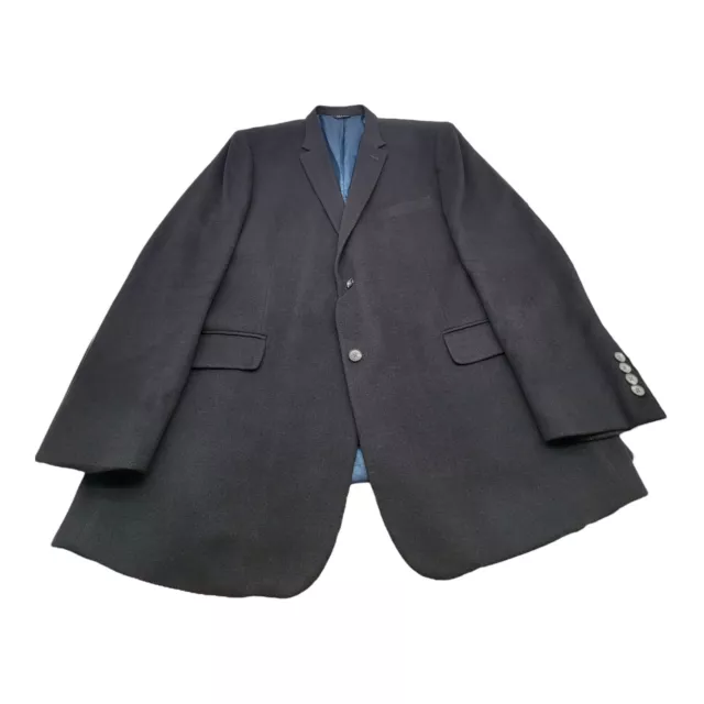 JOS A BANK Jacket Mens Size 52L Solid Black WOOL/Silk  Blazer/Sport Coat/