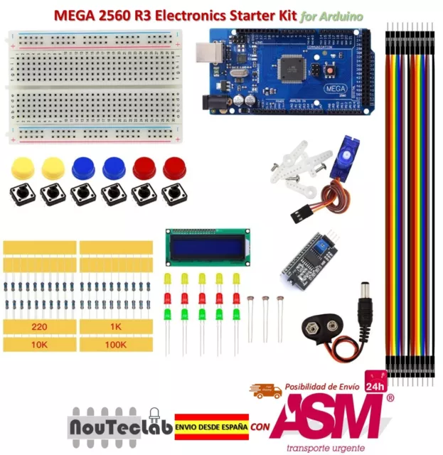 Starter Kit MEGA 2560 R3 Breadboard LED LCD SG90 Jumper Wire Button for Arduino