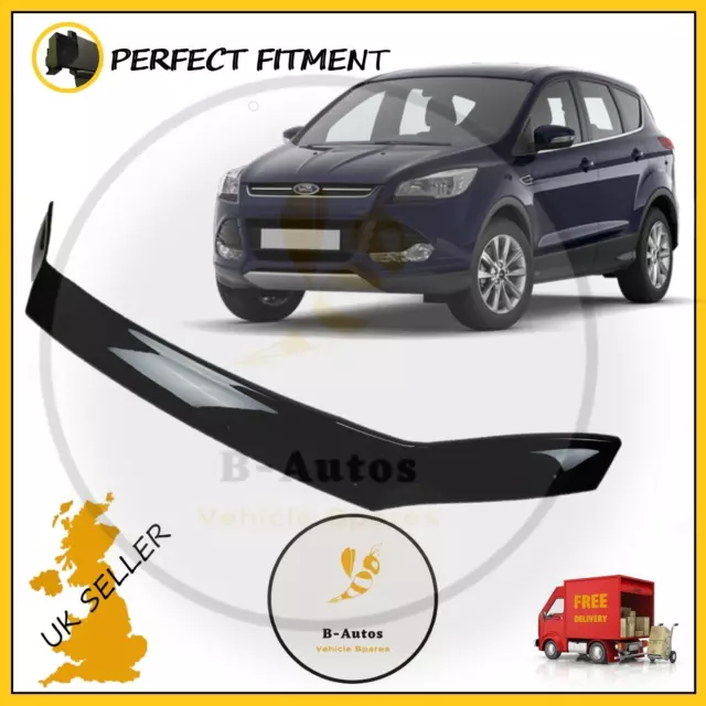 Bonnet Guard Bug Deflector To Fit Ford Kuga 2 2012 To 2016 Protector Black Bra