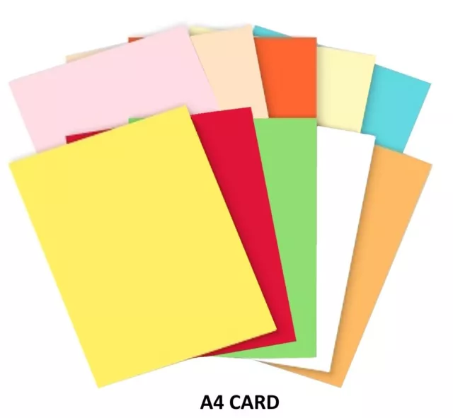 100 Sheets A4 Coloured Card ~ 160Gsm Printer Copier Craft Card - Select A Colour