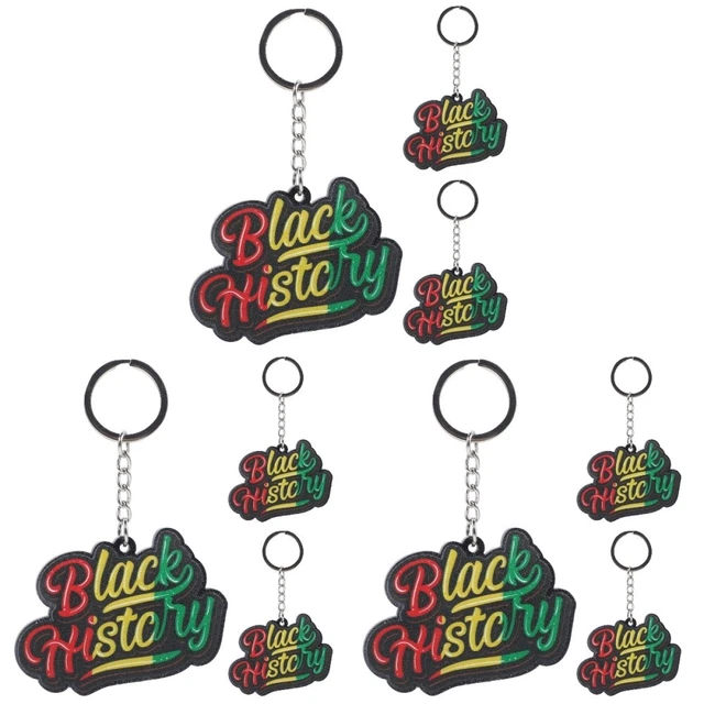 9 PCS Black History Keychain Ornament Sac Hanging Ornement Sackepack Pendant