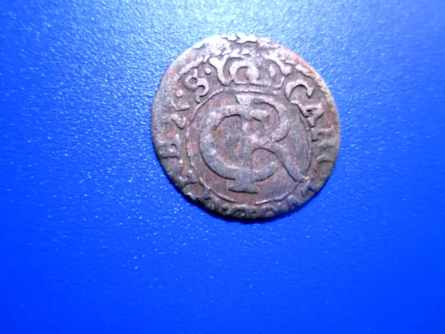 Livonia 1662  Solidus Silver (Poland, Sweden, Latvia) Carl XI KM 55