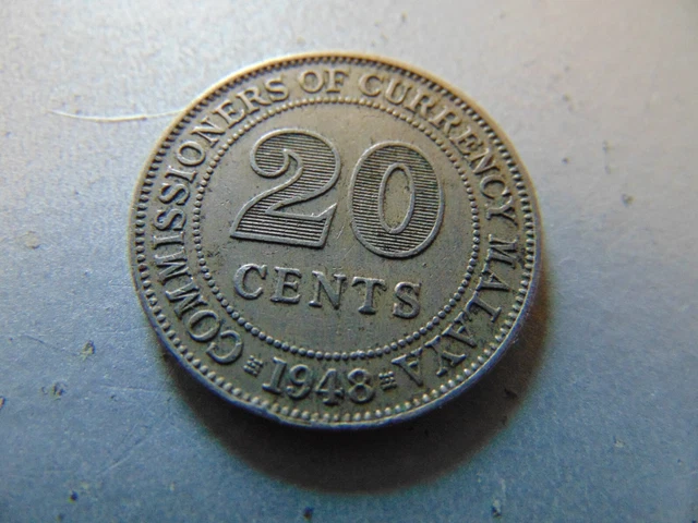 1948 Malaya 20 Cents Coin
