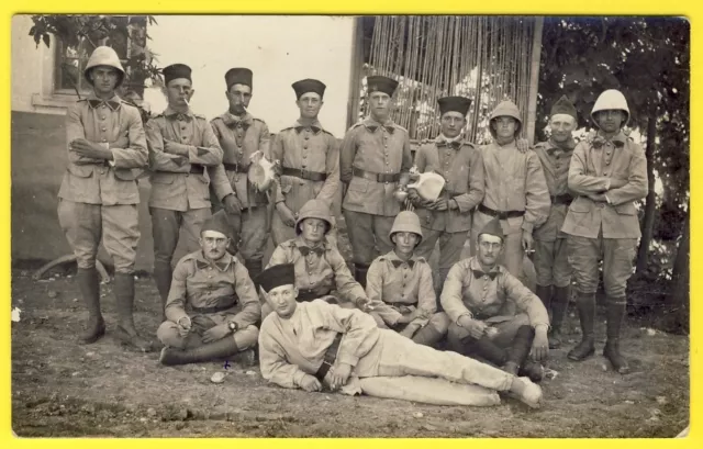 cpa CARTE PHOTO de 1927 MAROC KÉNITRA 63e Régiment Militaires Soldats Uniformes