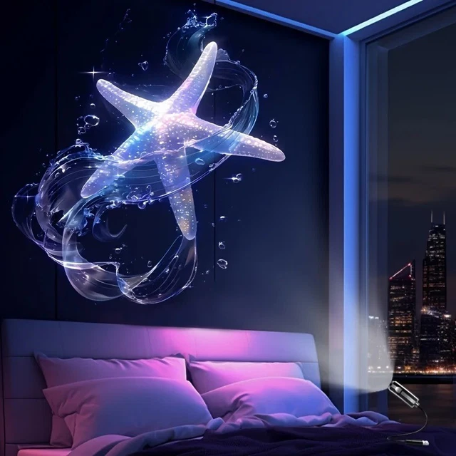 LED USB PROJECTOR Night Light 3/6 Patterns Whale Butterfly Jellyfish ...