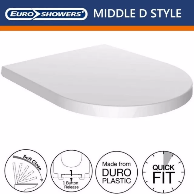 Euroshowers D-Form Soft Close antibakterieller Toilettensitz 366 x 445