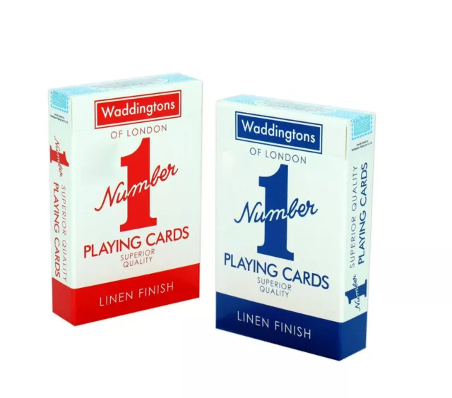 Waddingtons No.1 Classic Playing Cards Decks of Red & Blue Poker Game