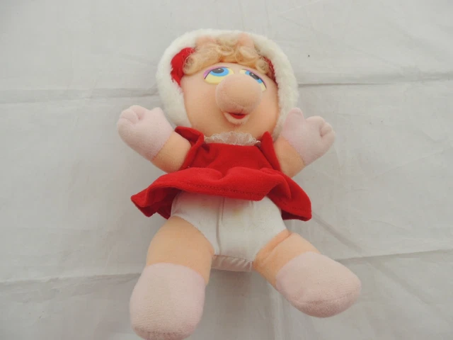 Baby Miss Piggy Christmas Plush 10” Jim Henson Muppets Babies 1987 1980s