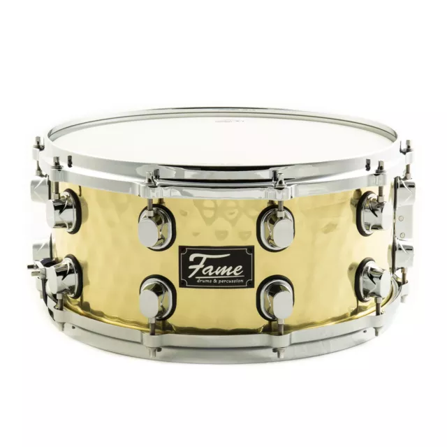 Fame FSB-65 Hammered Brass Snare Drum, 14"x6.5", Professionelle Qualität, Gehämm
