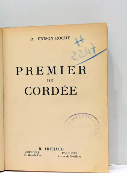 Frison-Roche Premier De Cordée Illustrations Grenoble 1944