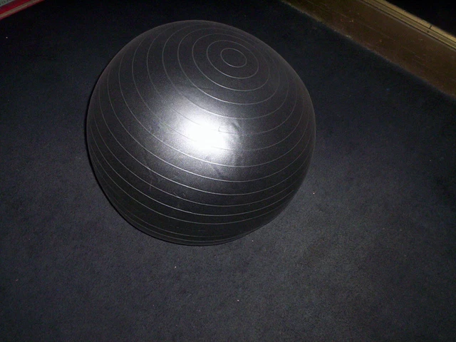 URBNFit 45cm Exercise Ball with Workout Guide and Quick Pump - Black