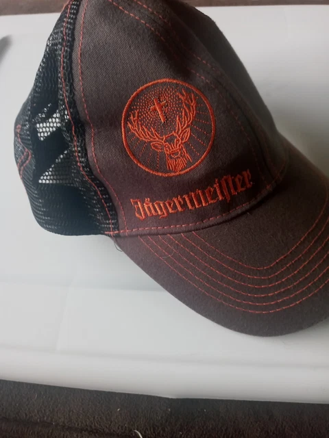Jagermeister Hat snapback Brown Orange black Mesh
