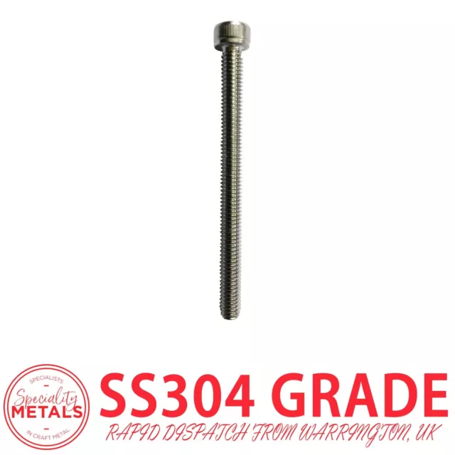 M4 (4mm) x 50mm Allen Key Cap Socket Screw Hex Head | A2 Grade Stainless Steel