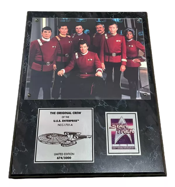 Star Trek 25Th Anniversary Photo/Plaque The Original Crew 647/5000  Ltd Edition