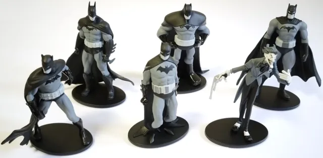 Batman Black and White Series 3 Hot Toys Set Completo 6 PVC Mini Figures