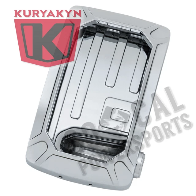Kuryakyn Nova Curved Side Mount License Plate Holder-Vertical Mount-Chrome-3190