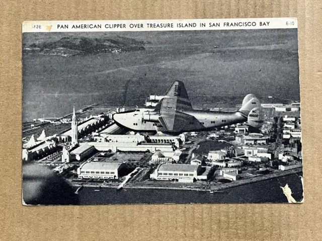 Postcard Pan-Am Airways Airlines American Clipper Ship Airplane San Francisco